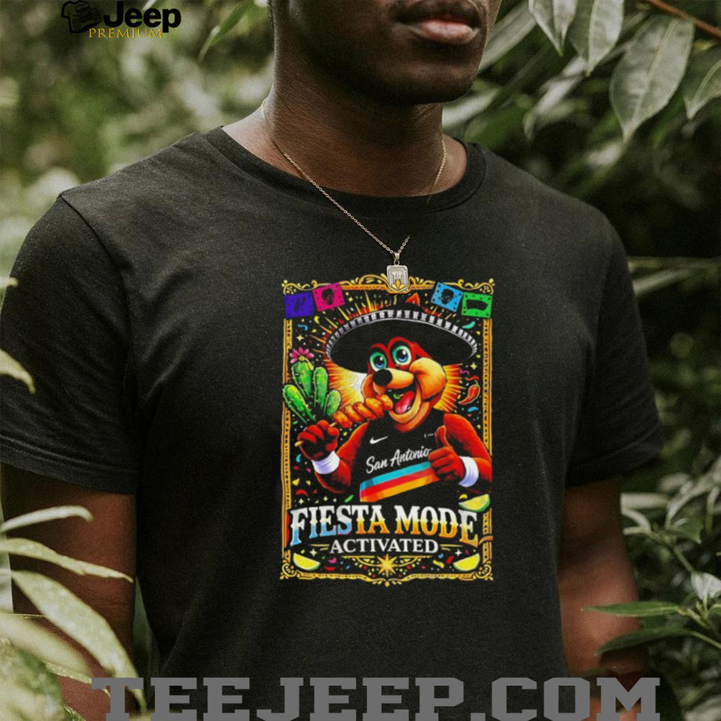 San Antonio Spurs Coyote Mascot Fiesta Mode Activated Mexican Art T Shirt