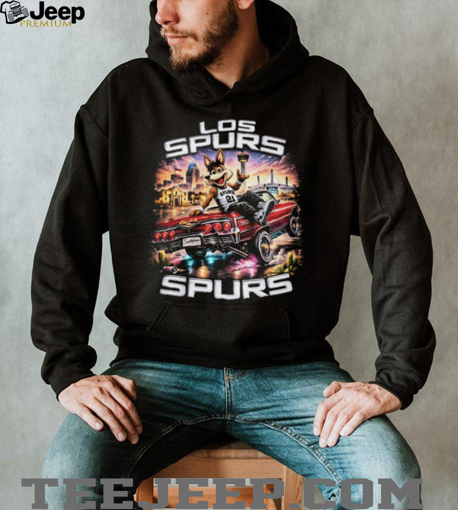 San Antonio Spurs Coyote Mascot Lowrider Custom Graphic T Shirt