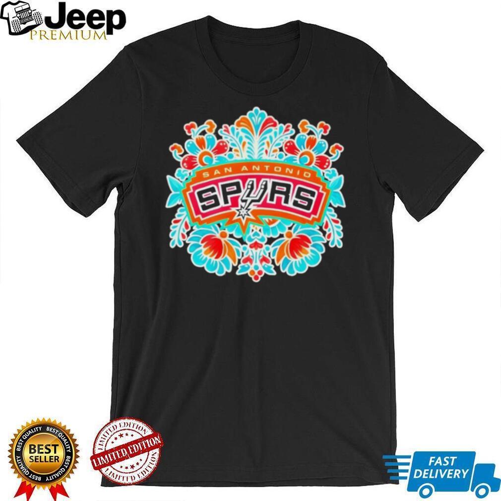 San Antonio Spurs Floral Mandala Heritage Graphic T Shirt