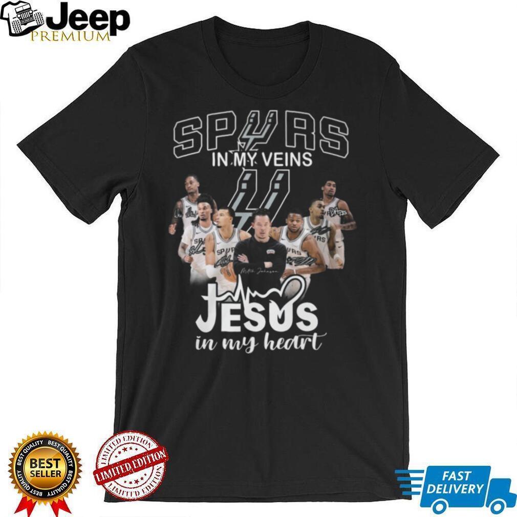 San Antonio Spurs In My Veins Jesus In My Heart Players Signatures T Shirt
