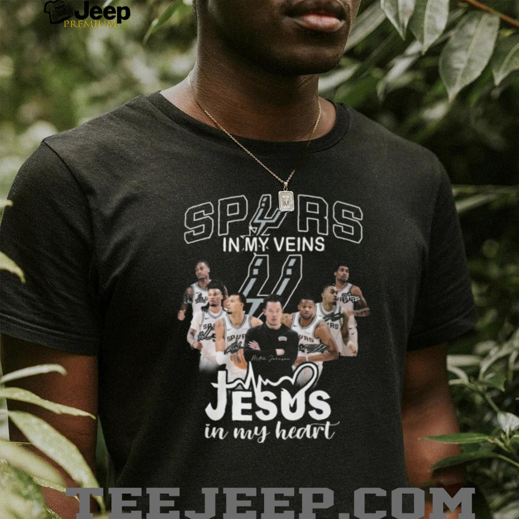 San Antonio Spurs In My Veins Jesus In My Heart Players Signatures T Shirt