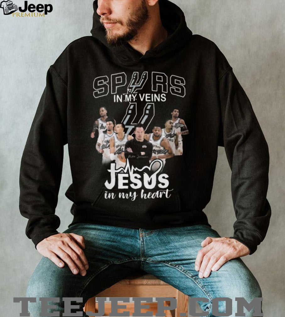San Antonio Spurs In My Veins Jesus In My Heart Players Signatures T Shirt