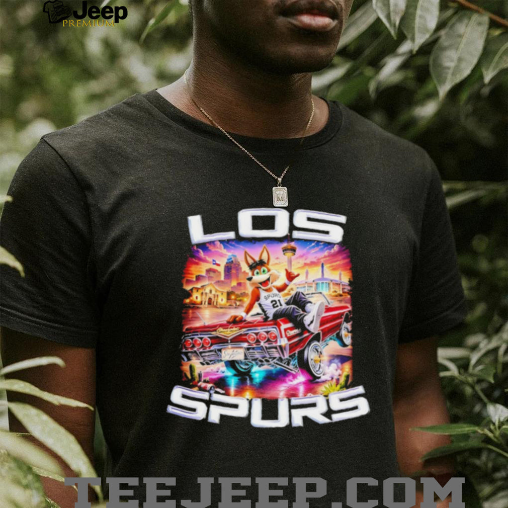 San Antonio Spurs Los Spurs Coyote Mascot Lowrider Custom Graphic T Shirt