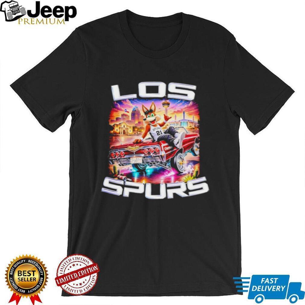 San Antonio Spurs Los Spurs Coyote Mascot Lowrider Custom Graphic T Shirt