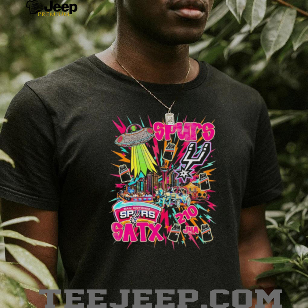 San Antonio Spurs SATX 210 Alien UFO Fiesta T Shirt