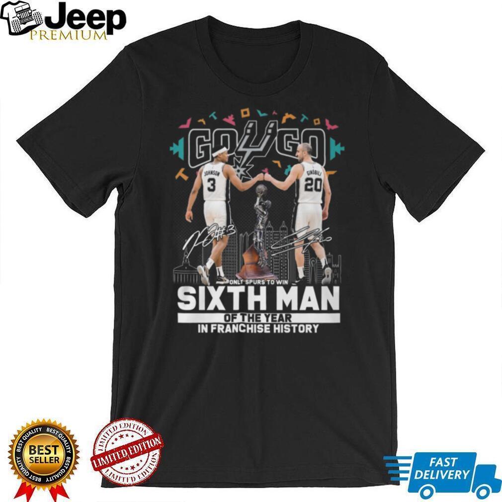 San Antonio Spurs Sixth Man of the Year Johnson & Ginobili Legends T Shirt