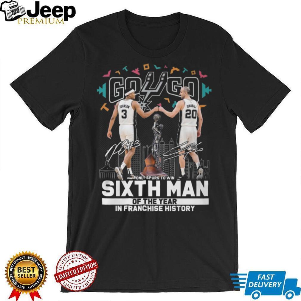 San Antonio Spurs Sixth Man of the Year T Shirt Ginobili and Keldon Johnson Spurs Legend T Shirt