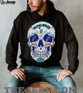 San Antonio Spurs Sugar Skull Day of the Dead Mexican Folk Art Fan T Shirt