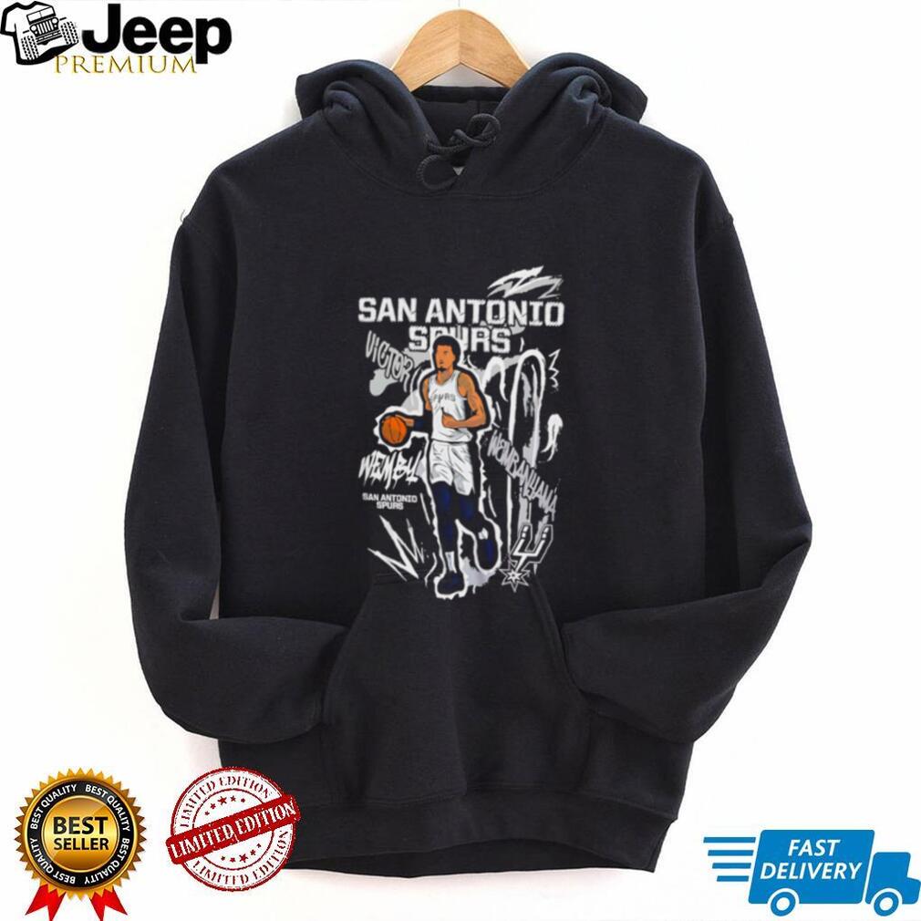 San Antonio Spurs Victor Wembanyama Wemby holding ball illustration shirt