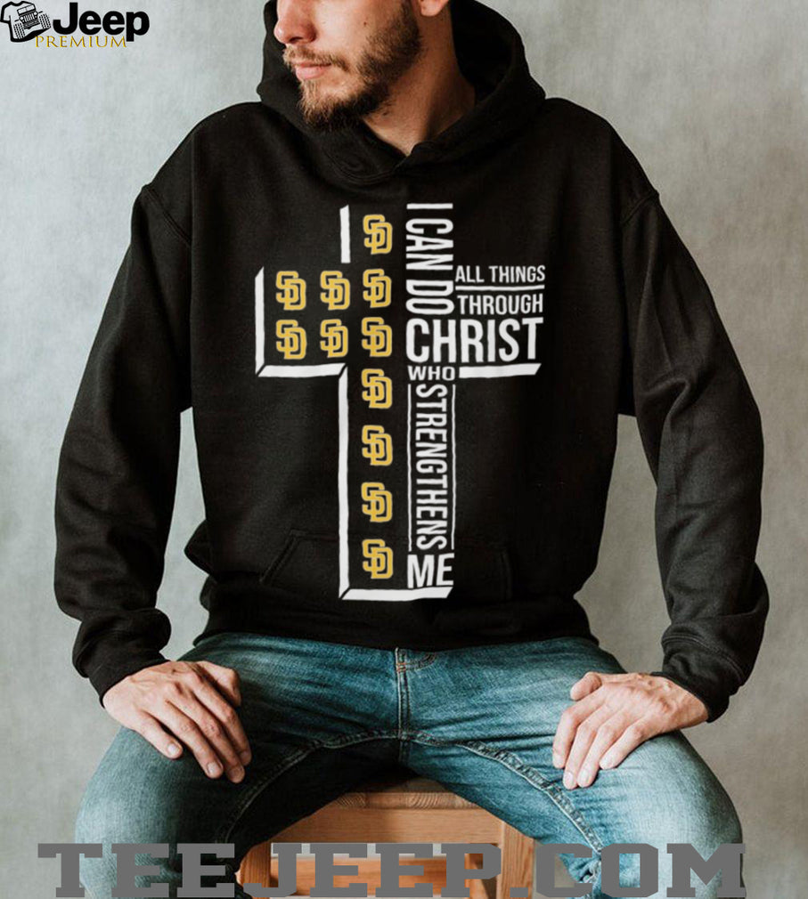 San Diego Padres Baseball Cross “I Can Do All Things Through Christ” T Shirt