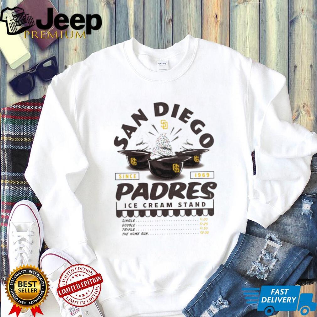 San Diego Padres Ice Cream Stand Logo Retro Baseball T Shirt