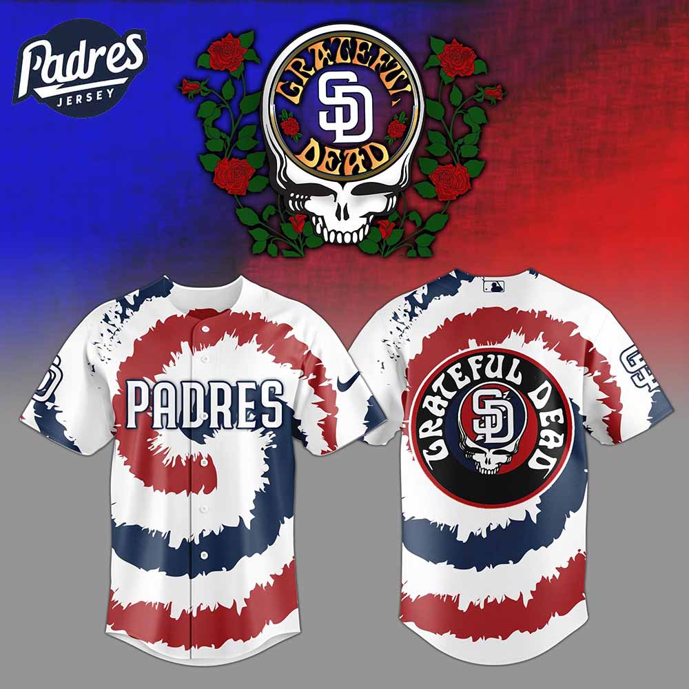 San Diego Padres MLB x Grateful Dead Personalized Baseball Jersey Outfit - Padres Jersey Oasis: Elevate Your Baseball Style Game