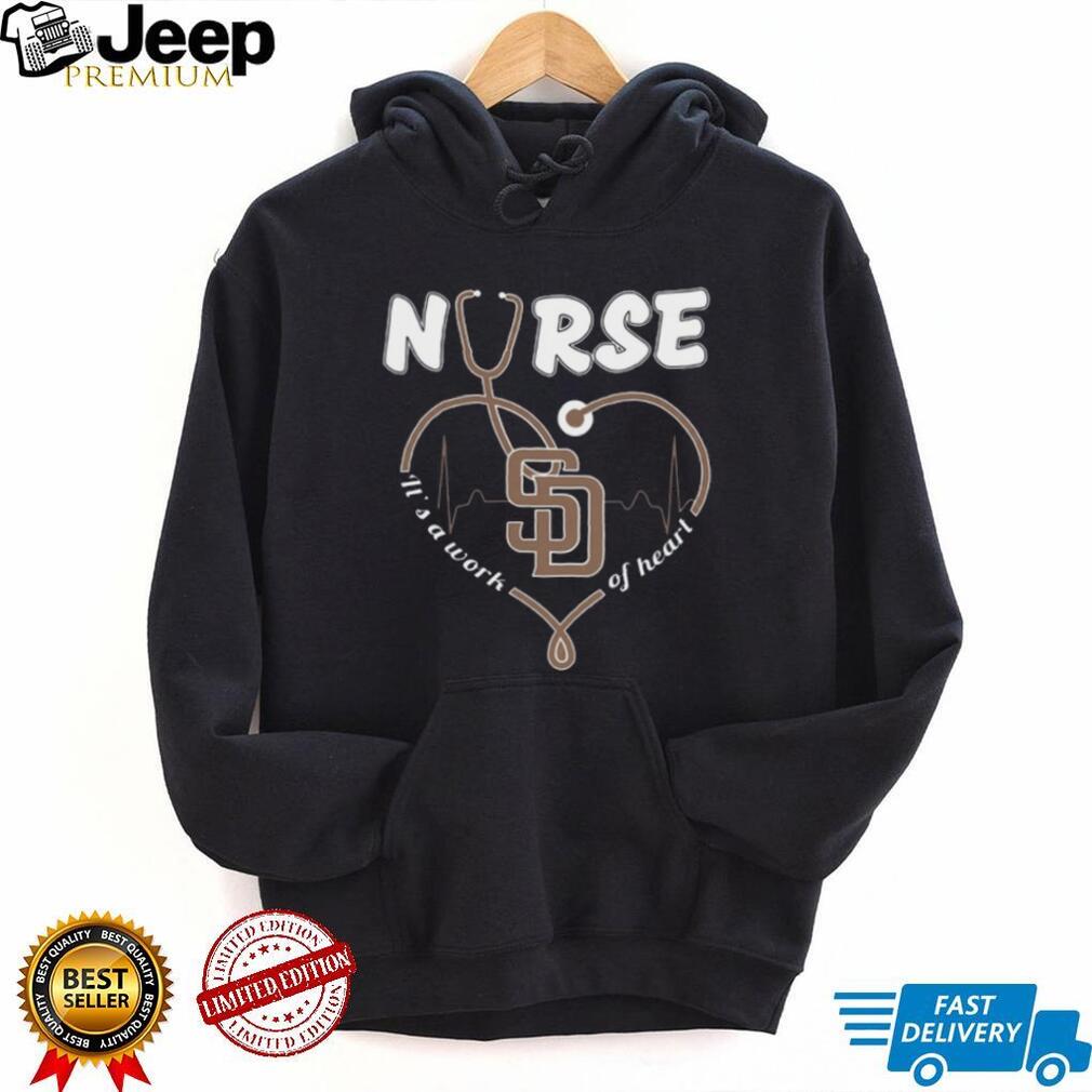 San Diego Padres Nurse Heartbeat Work Of Heart Medical T Shirt