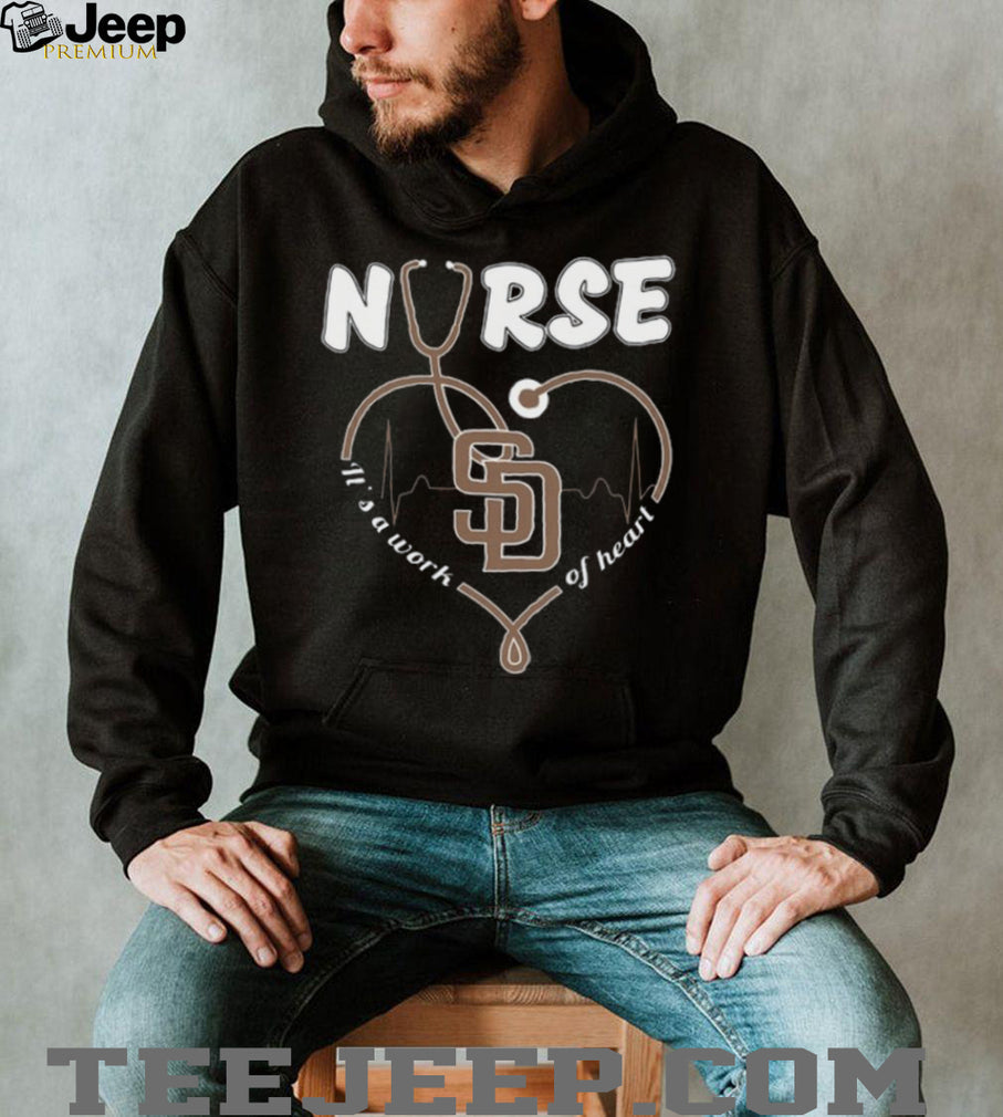 San Diego Padres Nurse Heartbeat Work Of Heart Medical T Shirt
