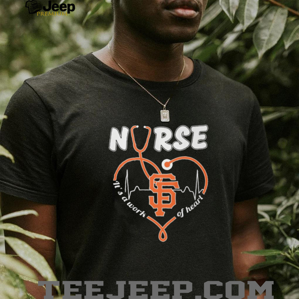 San Francisco Baseball Nurse T Shirt Heartbeat Stethoscope Nursing T Shirt