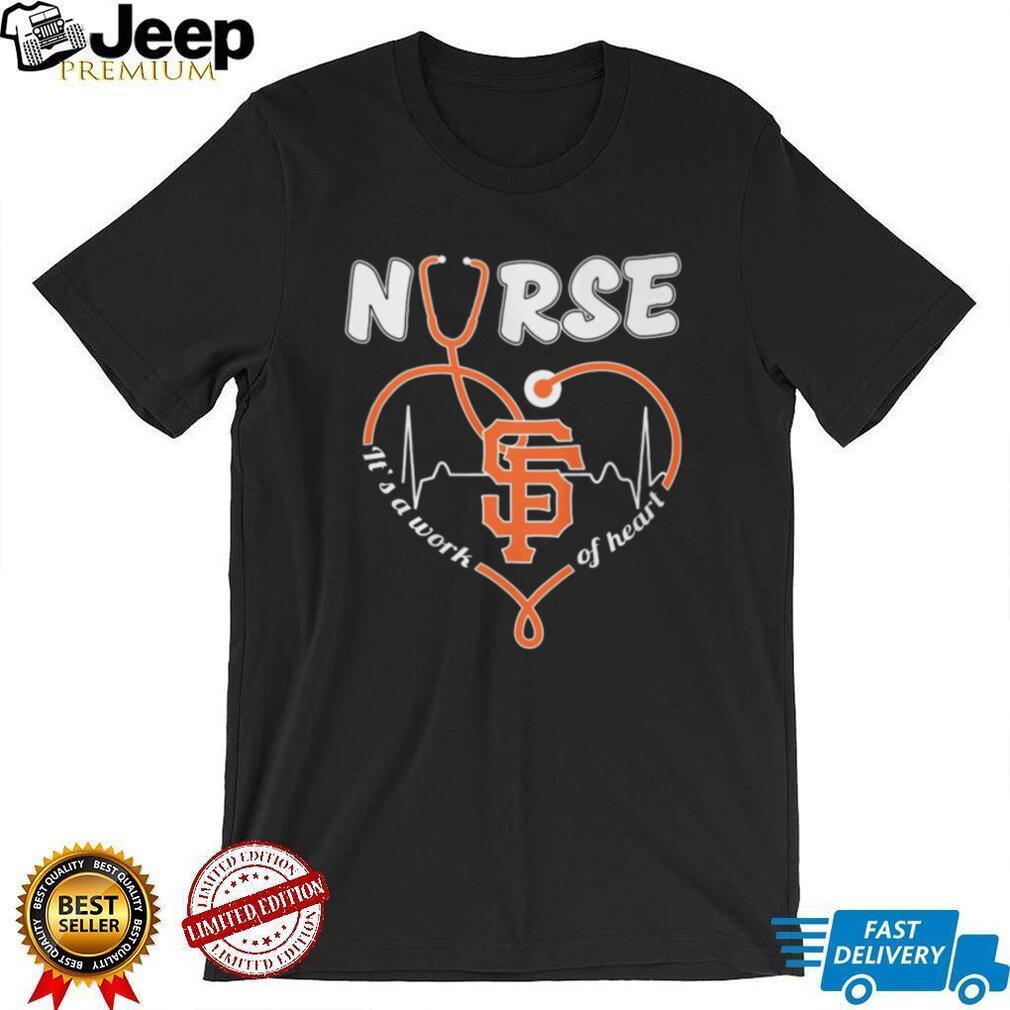 San Francisco Baseball Nurse T Shirt Heartbeat Stethoscope Nursing T Shirt