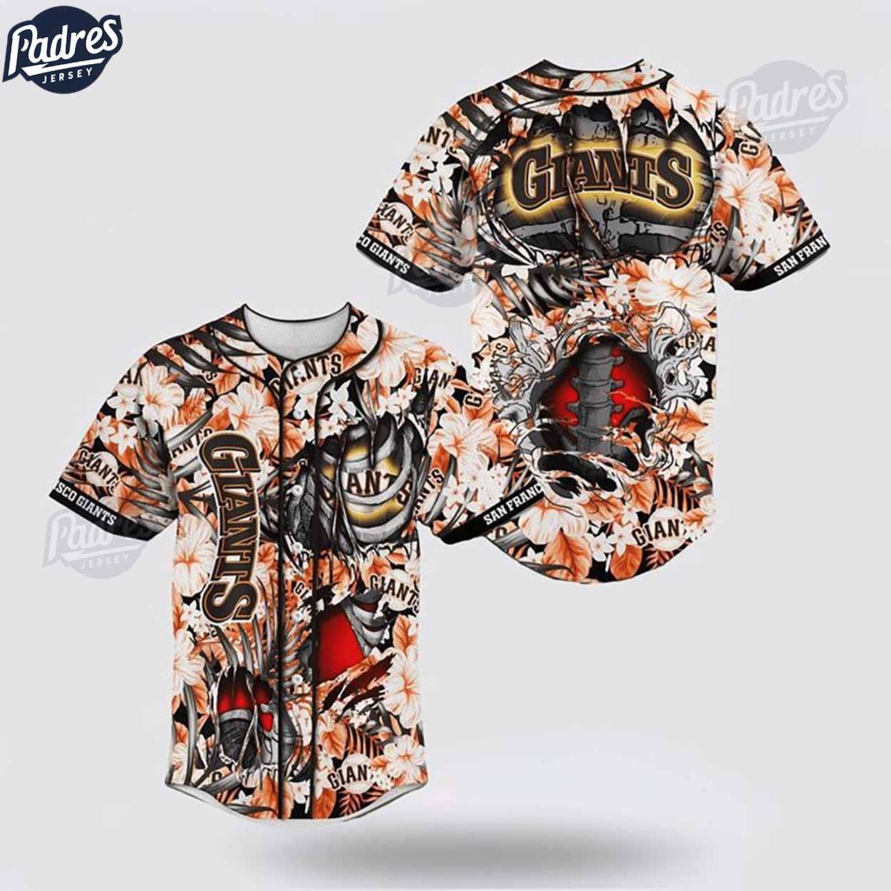 San Francisco Giants Skeleton Custom Baseball Jersey Style - Padres Jersey Oasis: Elevate Your Baseball Style Game...