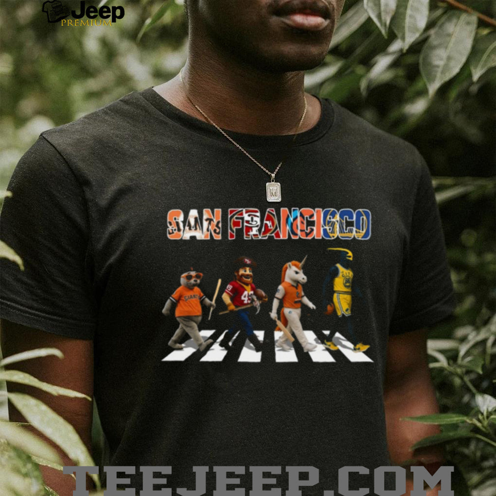 San Francisco Sports Teams Mascots Abbey Road Crossing Giants 49ers Warriors T Shirt