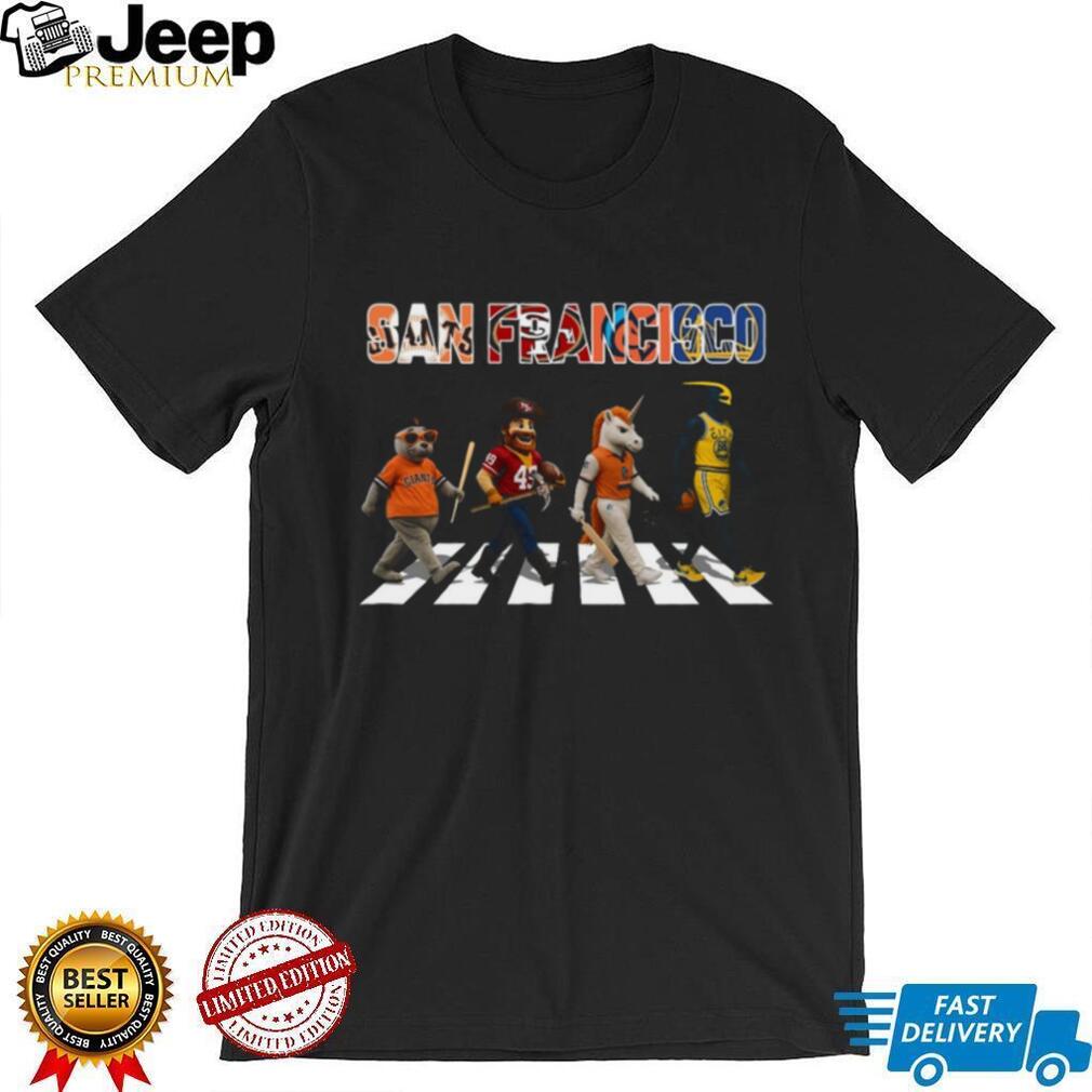 San Francisco Sports Teams Mascots Abbey Road Crossing Giants 49ers Warriors T Shirt