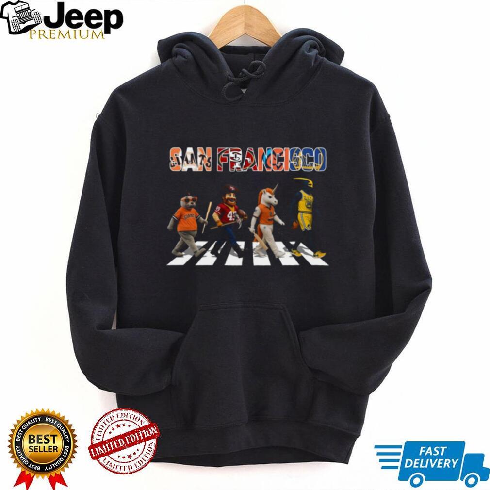 San Francisco Sports Teams Mascots Abbey Road Crossing Giants 49ers Warriors T Shirt