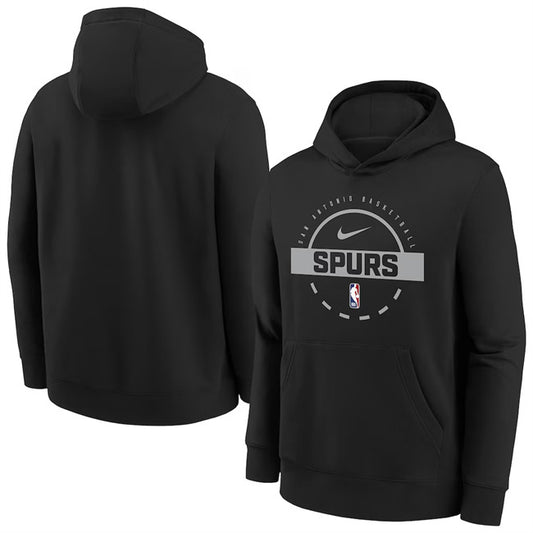 San Antonio Spurs Black 2025 26 Practice Club Pullover Hoodie