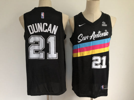 San Antonio Spurs #21 Tim Duncan Spurs 21 Black City Edition 21