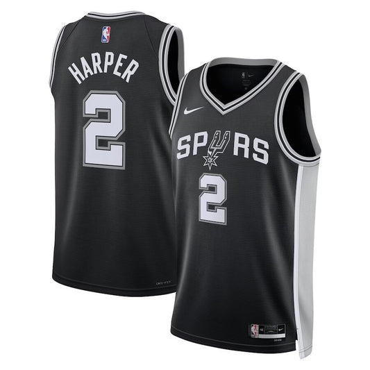 San Antonio Spurs #2 Dylan Harper Unisex 2025 NBA Draft First Round Pick Swingman Jersey - Icon Edition - Black