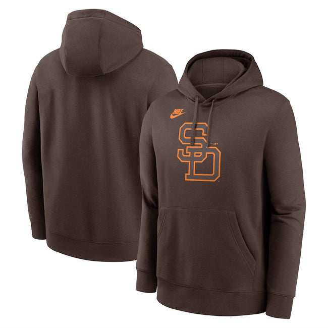 San Diego Padres Brown Cooperstown Collection Logo Club Pullover Hoodie