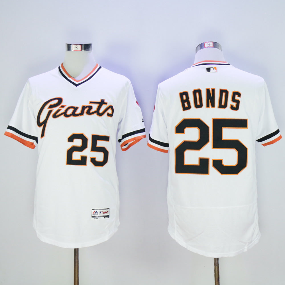San Francisco Giants #25 Barry Bonds Giants 25 White Retro 2016