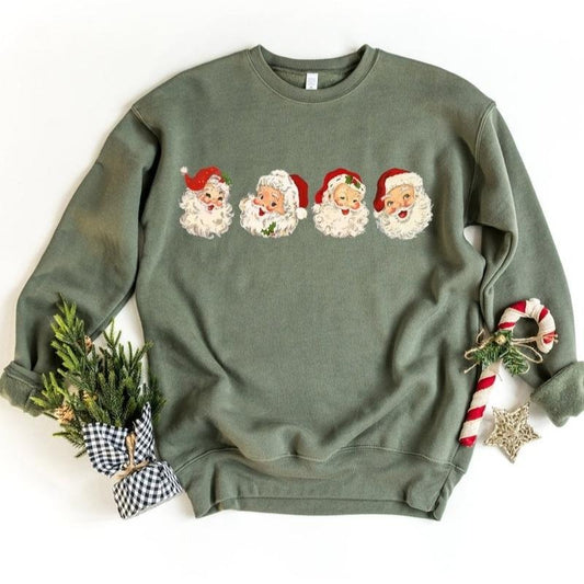 Santa Merry Christmas Sweatshirt, Vintage Santa Claus Graphic Tee, Xmas Women Men Gift, Classic Christmas Sweatshirt