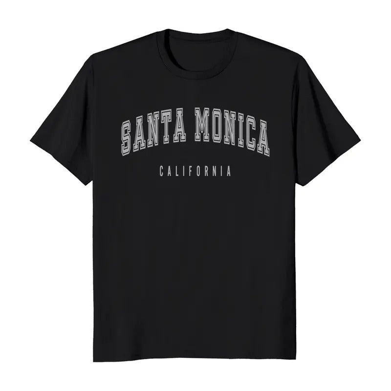 Santa Monica California Classic Short Sleeve Men's T-Shirt Casual Cotton Hoodie, Sweatshirt | WearSparks.com