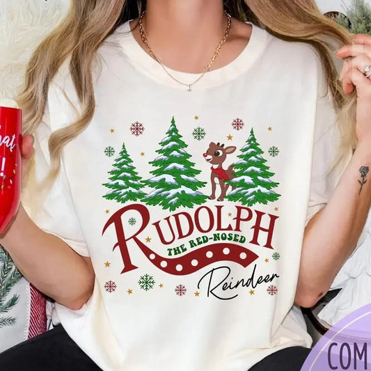 Santa Rudolph the Red-nosed Reindeer Christmas Shirt,Christmas Frosty the Snow Man Sweatshirt, Frosty's Snowflake Hoodie, Snowman Christmas Shirt, Rudolph family Christmas Reindeer Sweatshirt, Christmas 90s Movies Lovers TShirt, Merry Christmas Gift