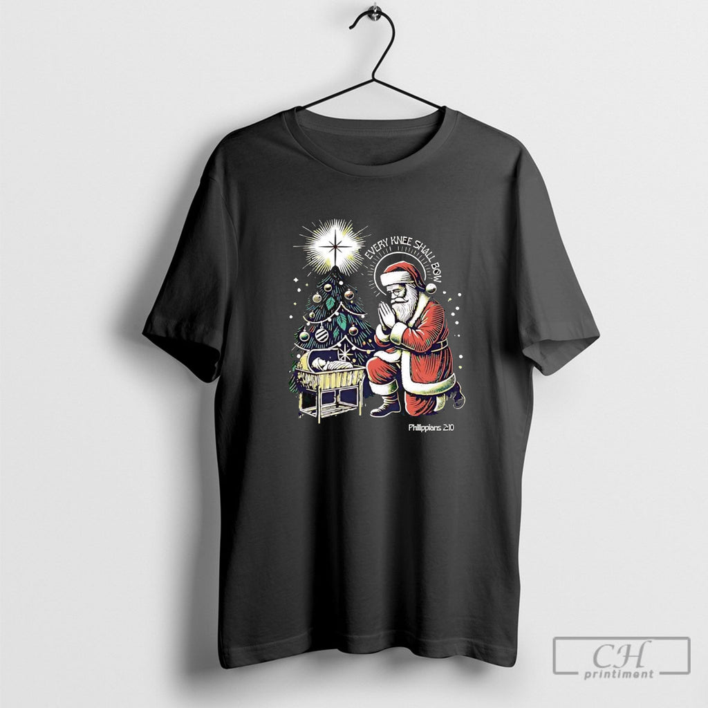 Santa Every Knee Shall Bow Philippians 2 10 Christmas Shirt Sweater