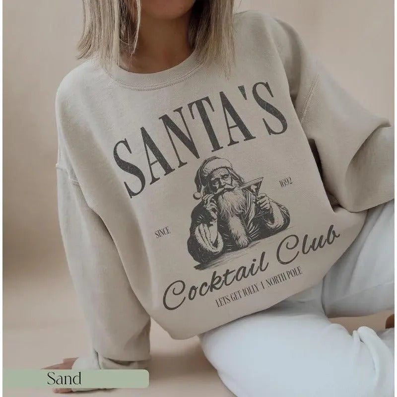 Santas Cocktail Club Christmas Sweatshirt, Hoodie, T