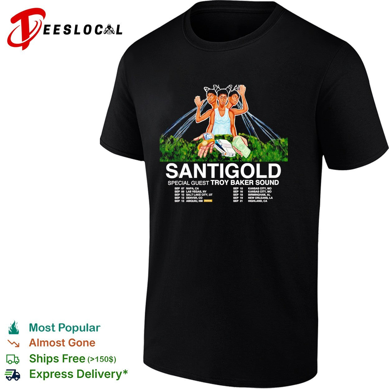Santigold Troy Baker Sound tour poster shirt