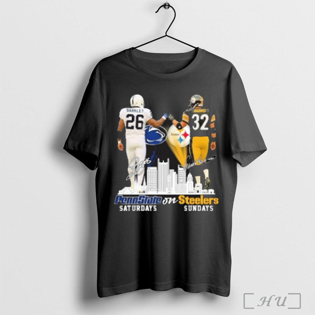 Saquon Barkley Penn State On Saturdays And Franco Harris Steelers On Sundays T Shirt