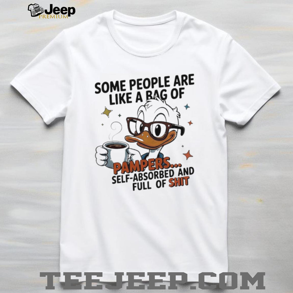 Sarcastic Cartoon Duck Drinking Coffee Self Absorbed Funny T Shirt
