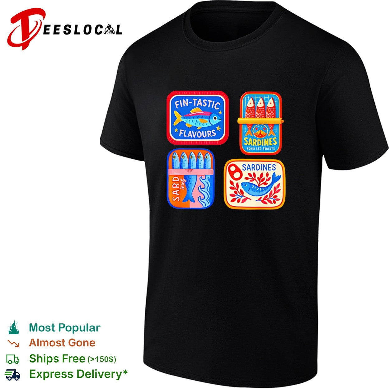 Sardine tins fin tastic flavours shirt
