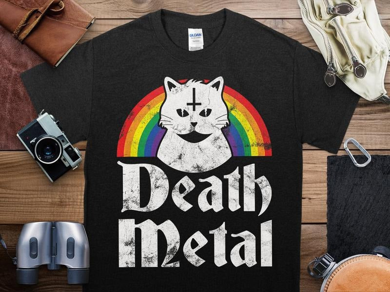 Satanic Cat Shirt USA, Funny T-shirt, Vintage Graphic Tee