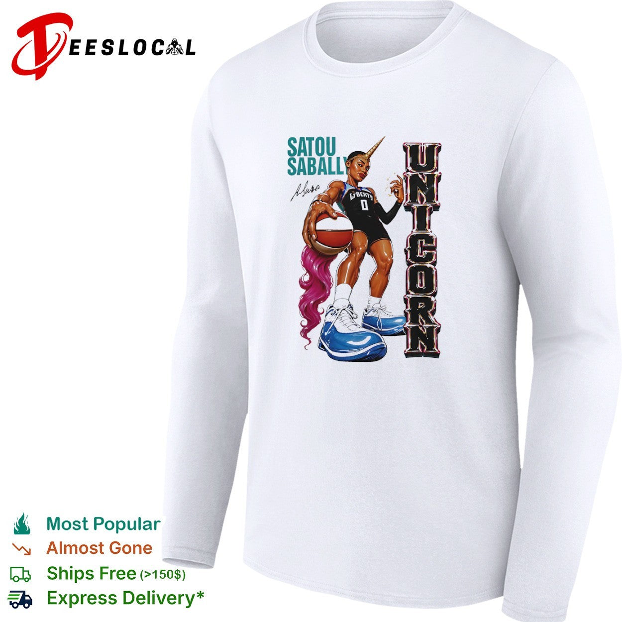 Satou Sabally New York Liberty WNBA Unicorn basketball player shirt