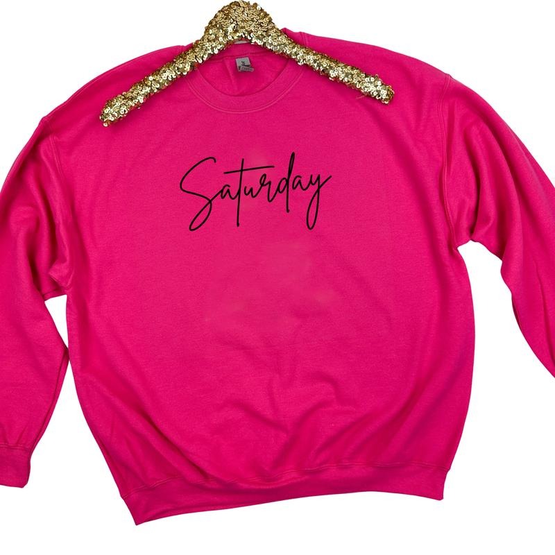 Saturday Cursive Sweatshirt 'NLB' T-Shirts, Hoodie | WearSparks.com