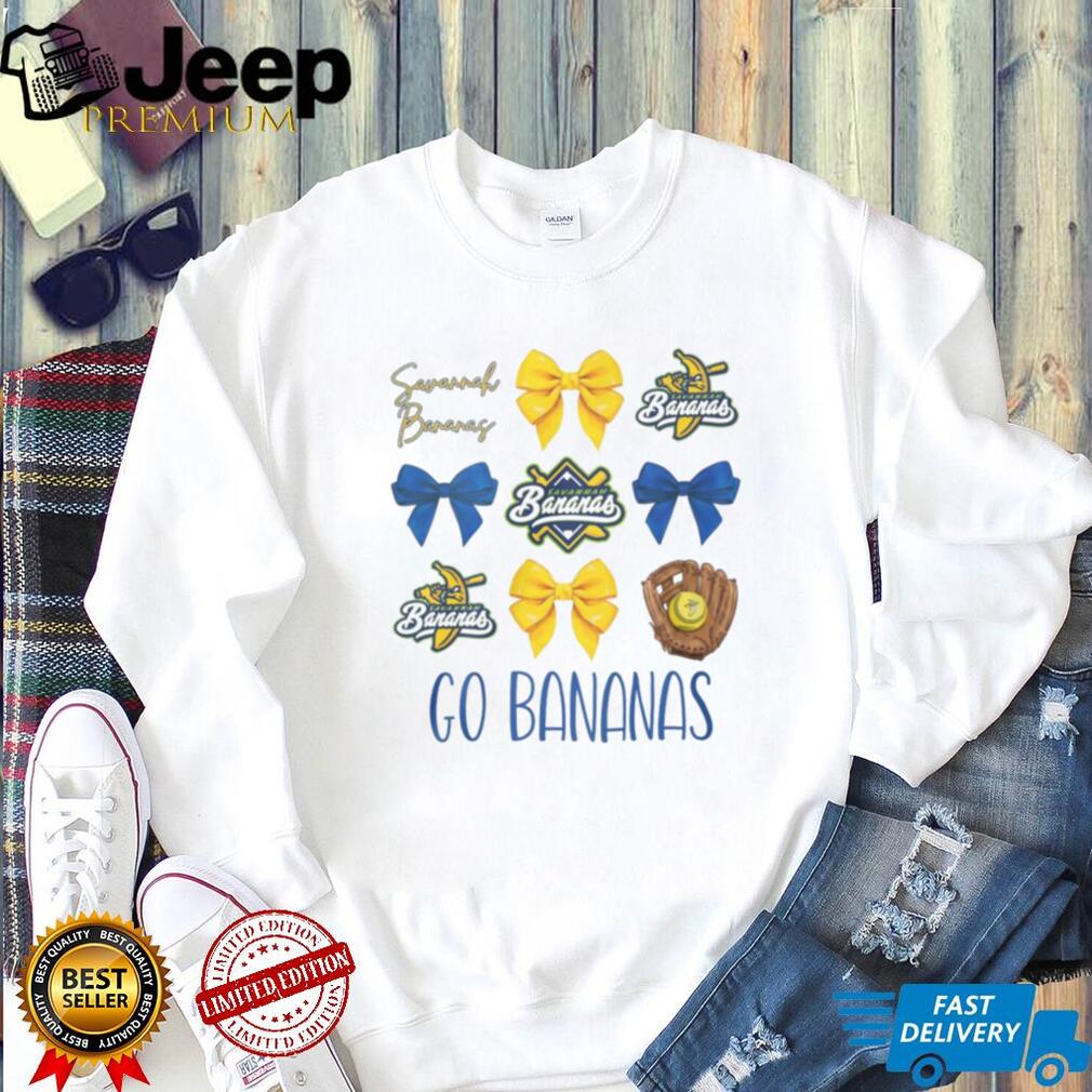 Savannah Bananas Go Bananas Coquette Bow Baseball Graphic T Shirt
