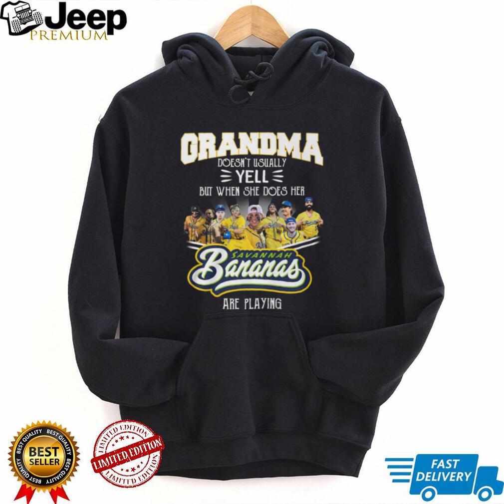 Savannah Bananas Grandma Doesn’t Usually Yell Baseball Team Fans Family Humor Vintage T Shirt