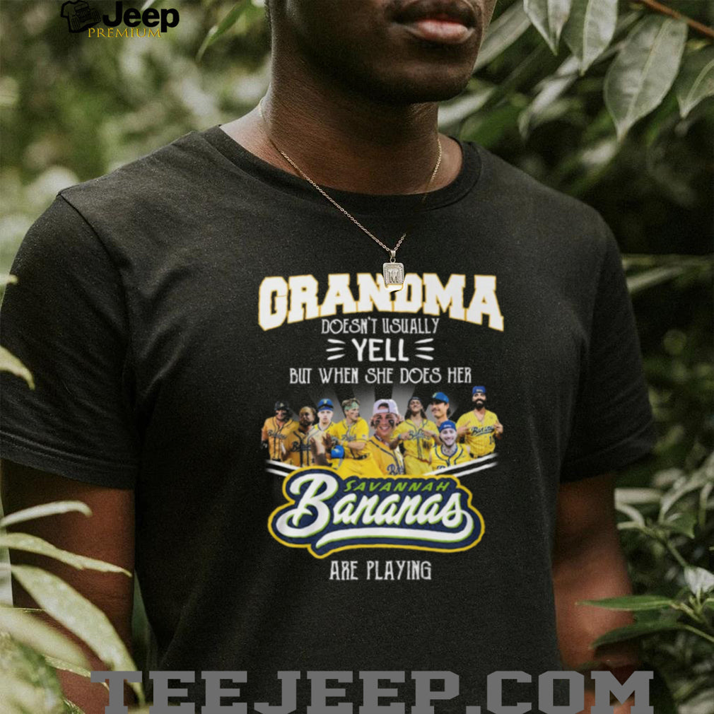 Savannah Bananas Grandma Doesn’t Usually Yell Baseball Team Fans Family Humor Vintage T Shirt