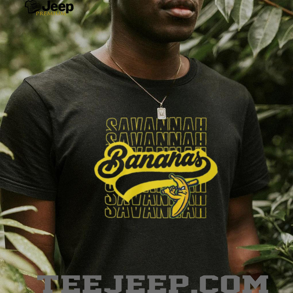 Savannah Bananas Official Yellow Logo Repeat Baseball Graphic T Shirt