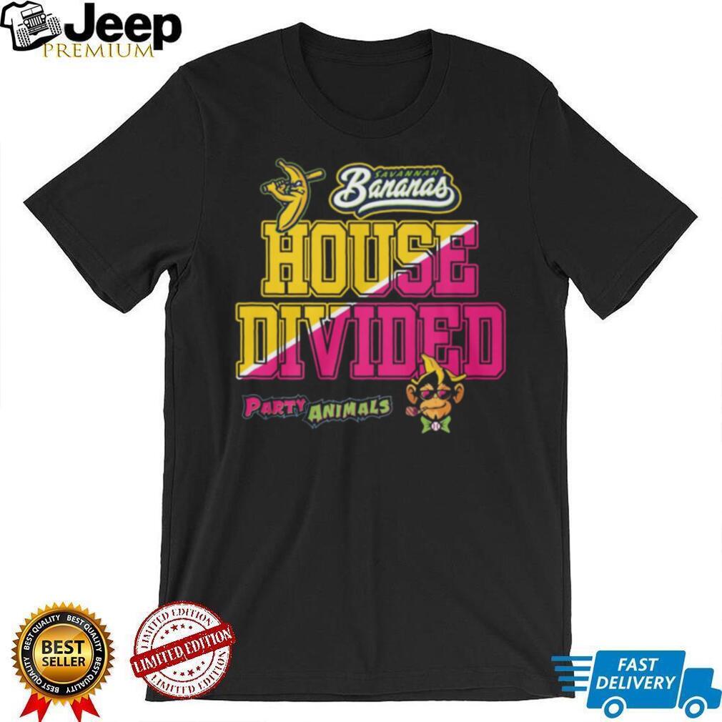 Savannah Bananas vs Party Animals House Divided Baseball T Shirt