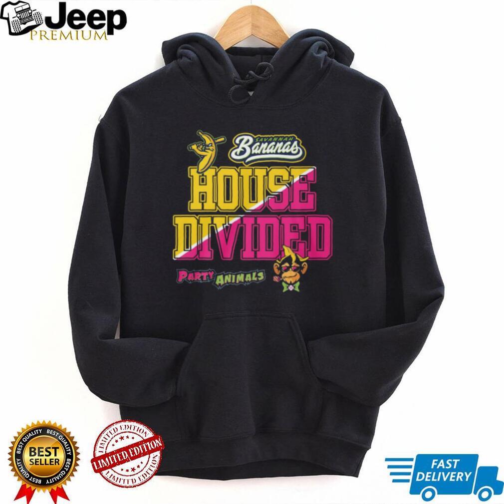 Savannah Bananas vs Party Animals House Divided Baseball T Shirt