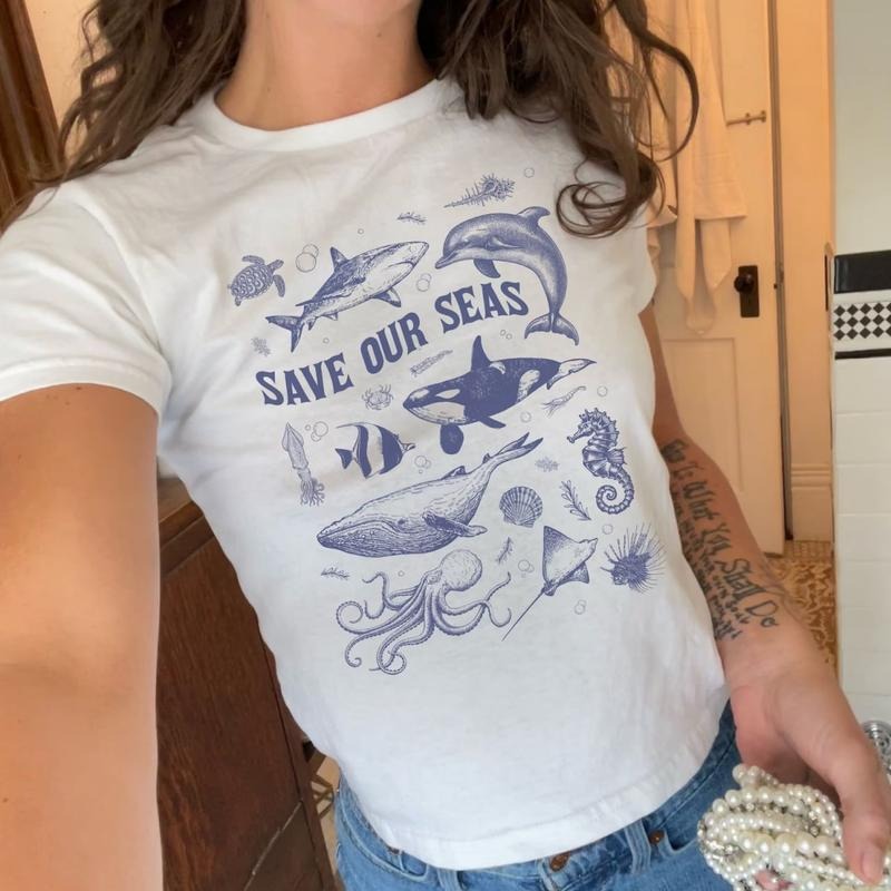 Save Our Seas Baby Tee, Sea Creatures Baby Tee, Ocean Graphic T-Shirt Hoodie, Sweatshirt | WearSparks.com