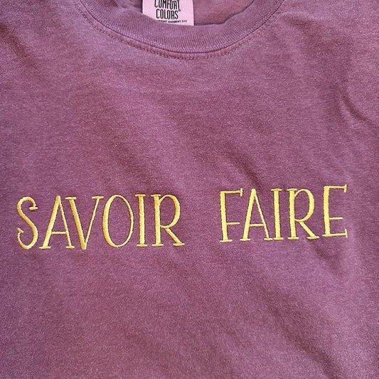 Savoir Faire Embroidered Custom Colors Tee Shirt Hoodie, Sweatshirt | WearSparks.com