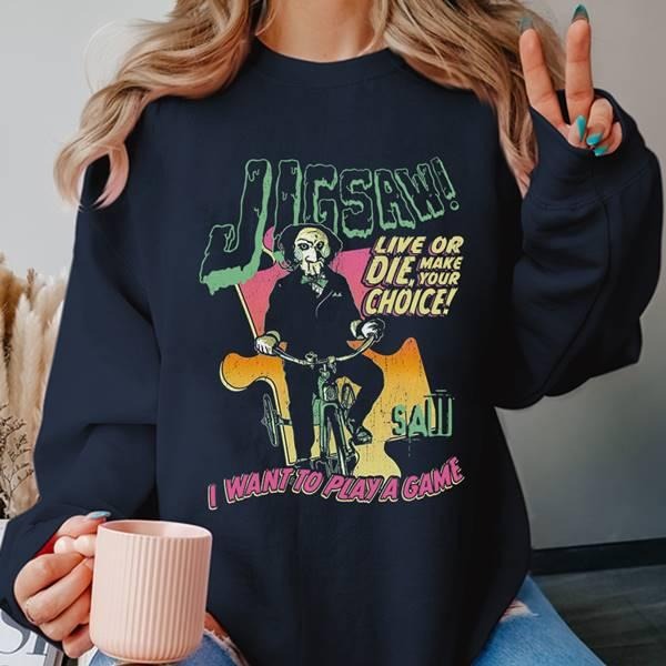 Saw Neon Puzzle Shirt Jigsaw Horrow Movie Shirt The Jigsaw KiII Horrow Halloween Shirt Spooky Season Shirt